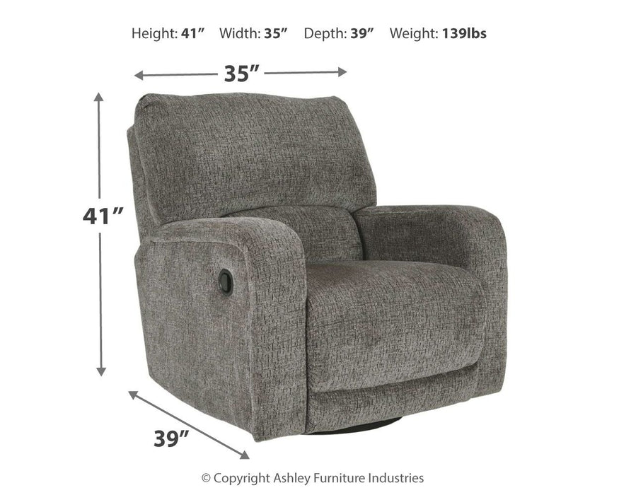 Wittlich - Dark Gray - Swivel Glider Recliner