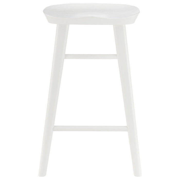 Solid Wood Backless Counter Height Bar Chair - White