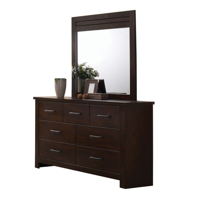 Seven Drawer Double Dresser - Mahogany