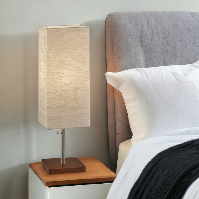 Wildside Paper Shade With Walnut Wood Table Lamp - Light Brown