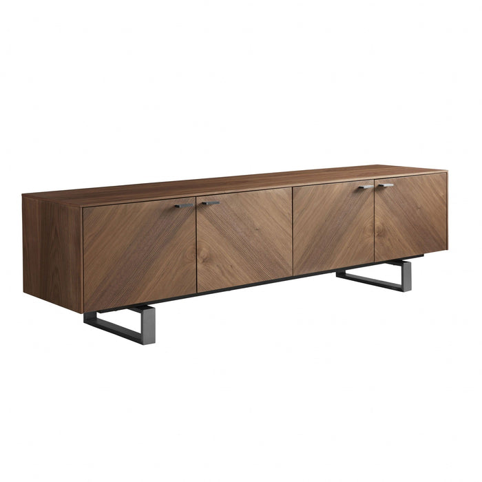 Contemporary Media TV Stand - Brown