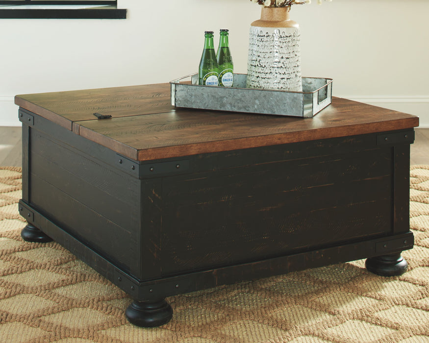 Valebeck - Black / Brown - Lift Top Cocktail Table