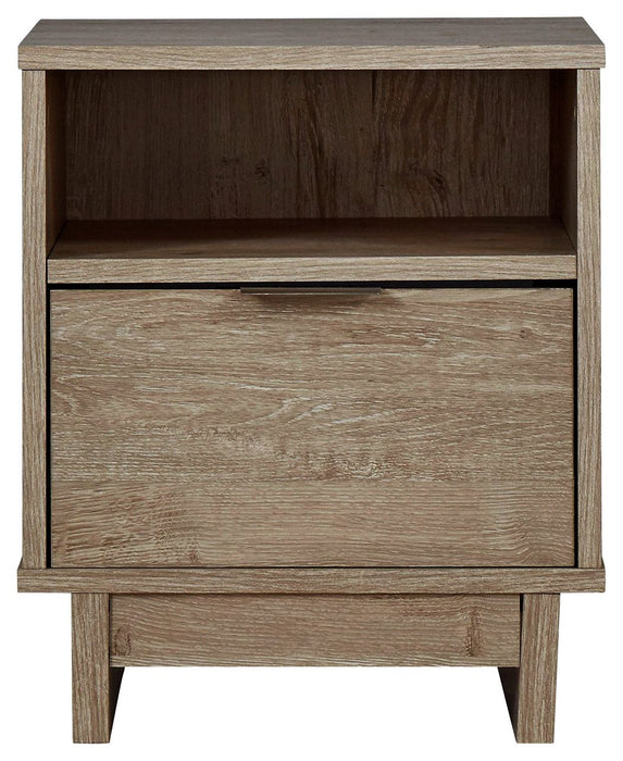 Oliah - Beige - One Drawer Night Stand - 20'' Width