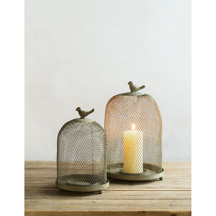 Ophira Sparrow Mesh Candle Holders (Set of 2) - Antique Gray