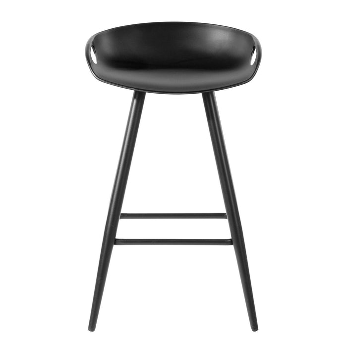 Steel Backless Counter Height Bar Chairs (Set of 2) - Black