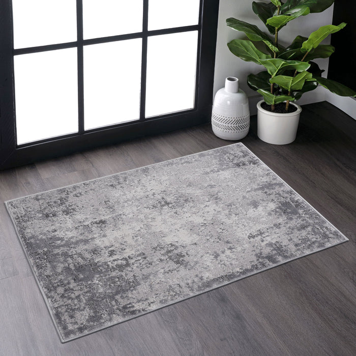 Marfi - 2' x 3' Abstract Non-Shedding Stylish And Stain Resistant Area Rug - Light Gray