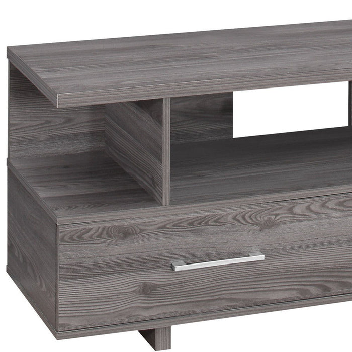 Particle Board And Laminate TV Stand With 2 Storage Drawers - Gray