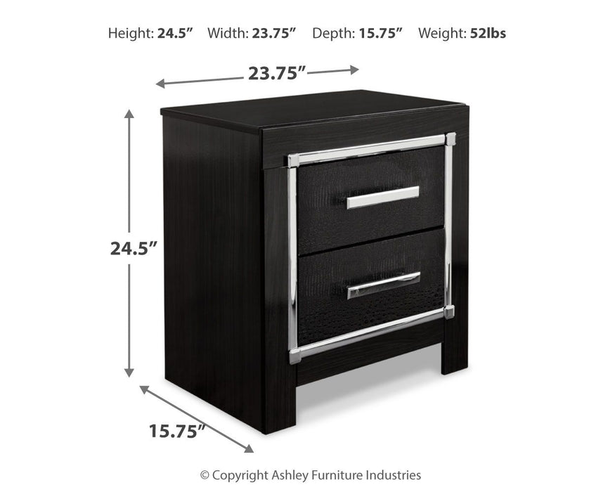 Kaydell - Black - Two Drawer Night Stand