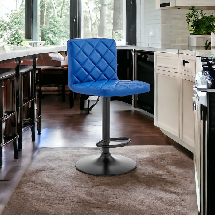 Swivel Low Back Adjustable Height Bar Chair - Blue / Black