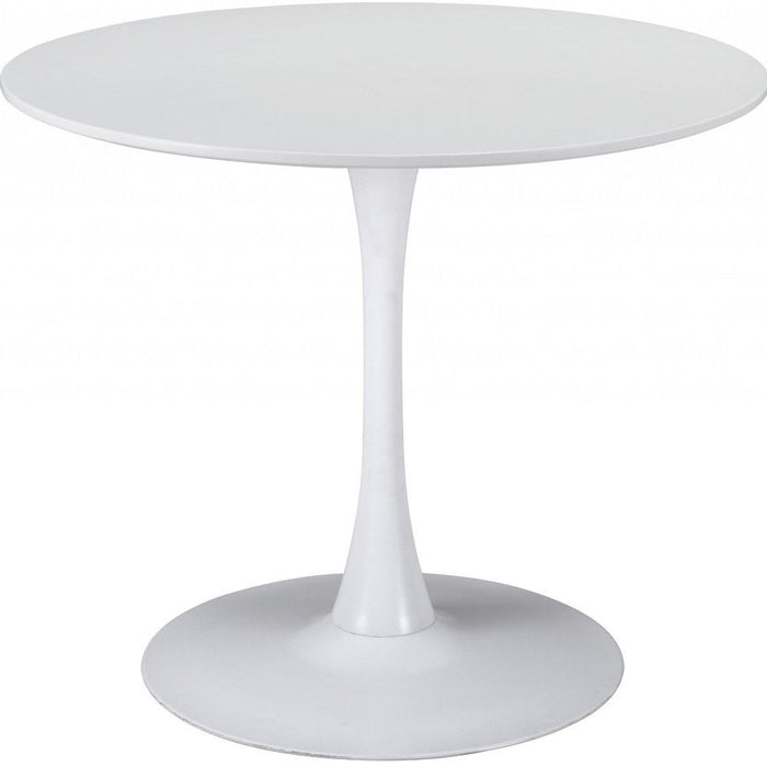 Steel Pedestal Base Dining Table - White