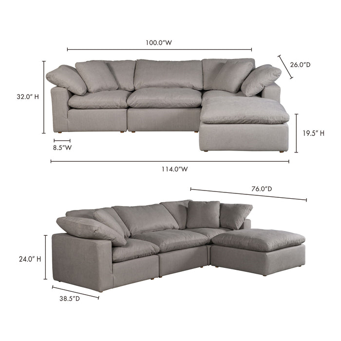 Terra - Condo Lounge Modular Sectional Livesmart Fabric - Light Gray