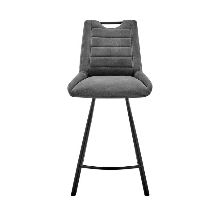 38" Iron Counter Height Bar Chair - Charcoal / Black