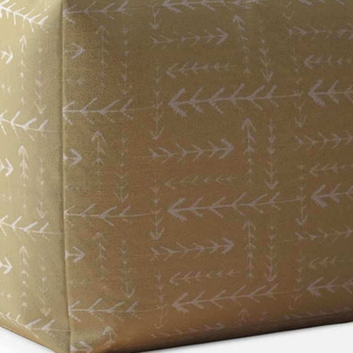 Cotton, Abstract Pouf Ottoman - Beige