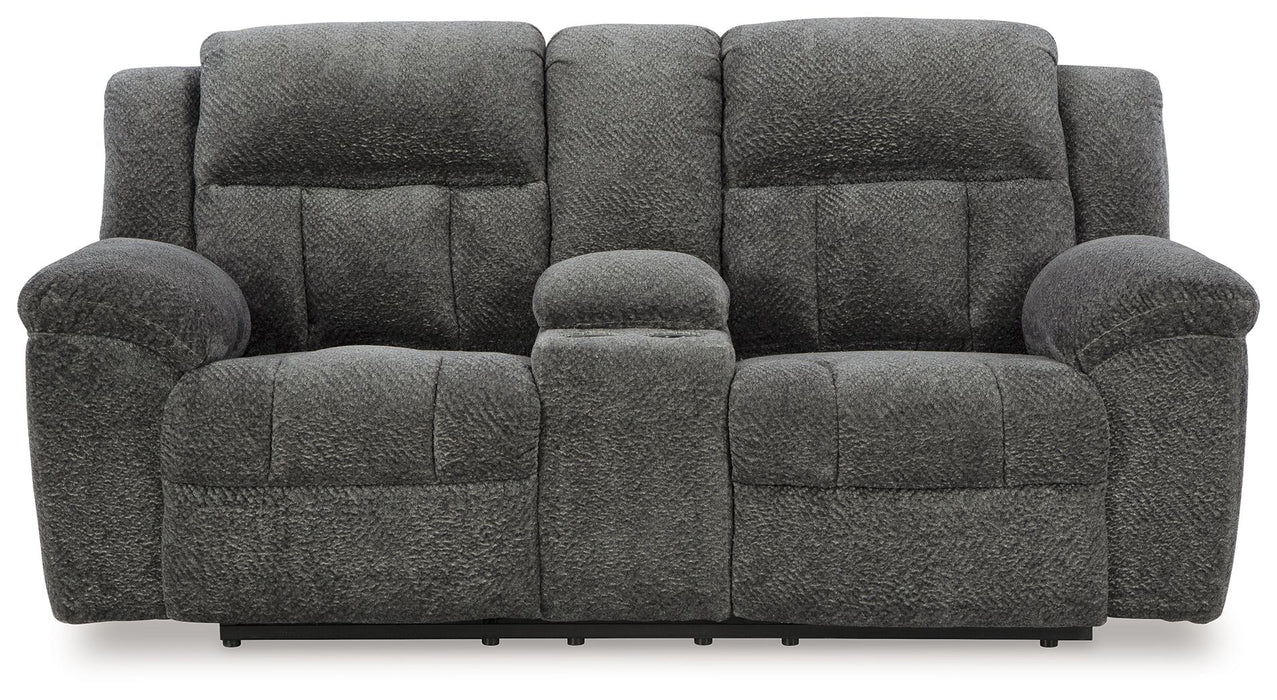 Frohn - Graphite - Dbl Reclining Loveseat With Console - Fabric