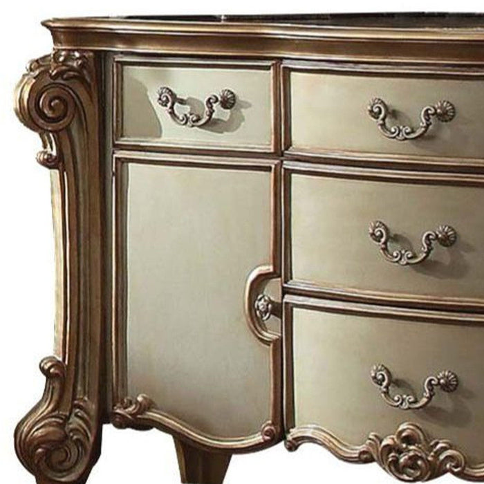 Solid Wood Dresser - Gold