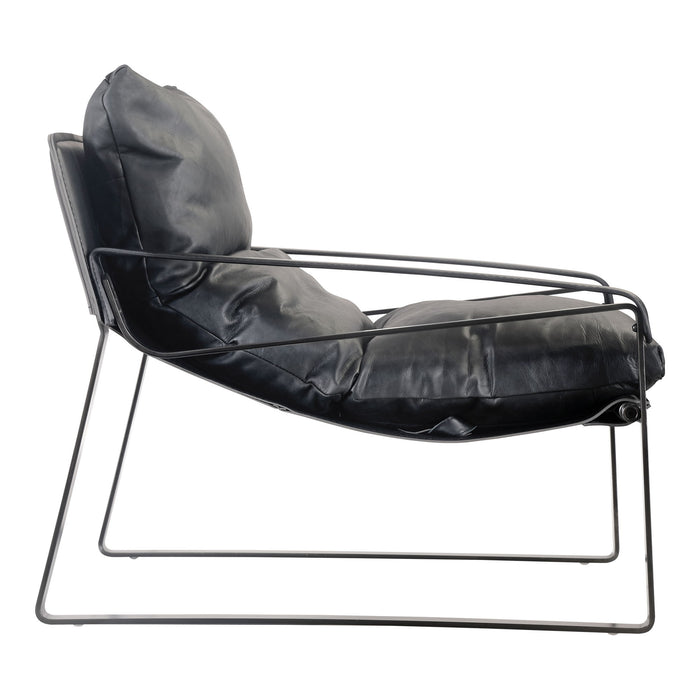 Connor - Club Chair - Black - Leather