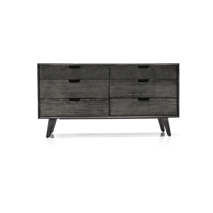 Solid 6 Drawer Double Dresser - Gray