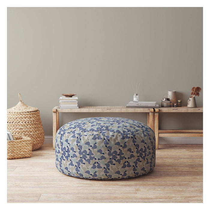 Cotton Round Turtle Pouf Cover - Beige