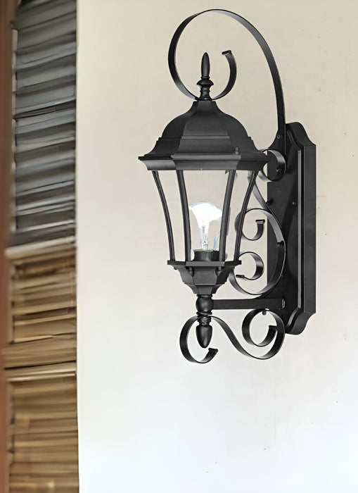 Swing Arm Lantern Wall Light - Matte Black