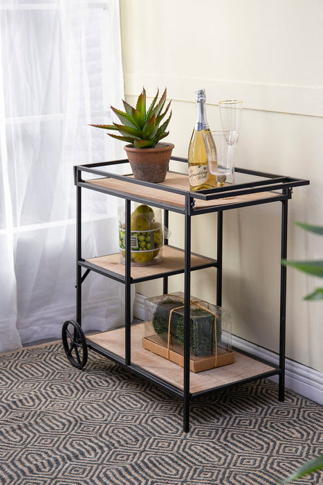 Shelf With Wheel - Black / Brown