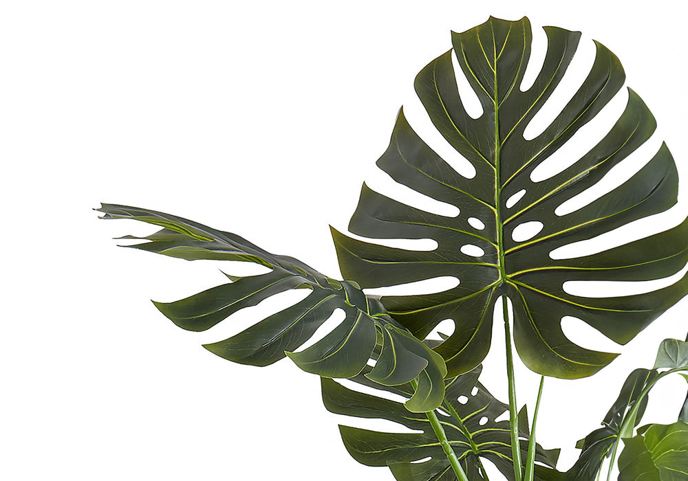 55" Tall, Artificial Plant, Monstera Tree, Indoor, Faux, Fake, Floor, Greenery, Potted, Real Touch, Decorative - Green / Black