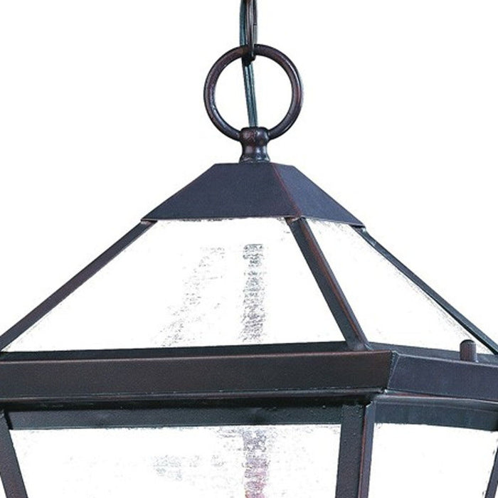 Three Glass Hanging Lantern Light - Light Bronze