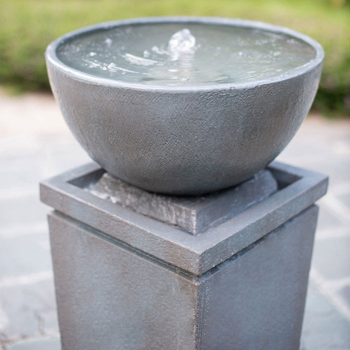 Polyresin Zen Bowl Water Fountain, Outdoor Bird Feeder / Bath Fountains, Relaxing Water Feature For Garden Lawn Backyard Porch