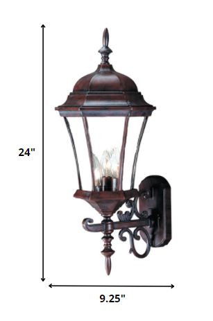 Ornamental Carousel Lantern Wall Light - Dark Brown