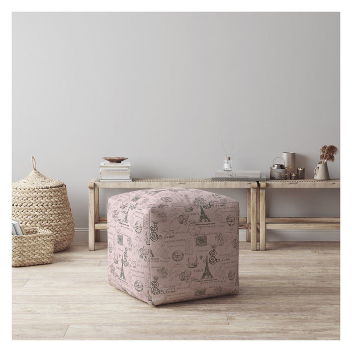 Twill Paris Pouf Ottoman - Gray