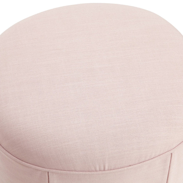 Linen Oval Ottoman - Light Pink