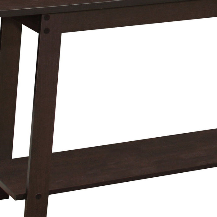 Open Shelving TV Stand - Dark Brown