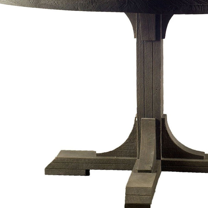 Circular Solid Wood Top With Pedestal Style Base Dining Table - Dark Brown