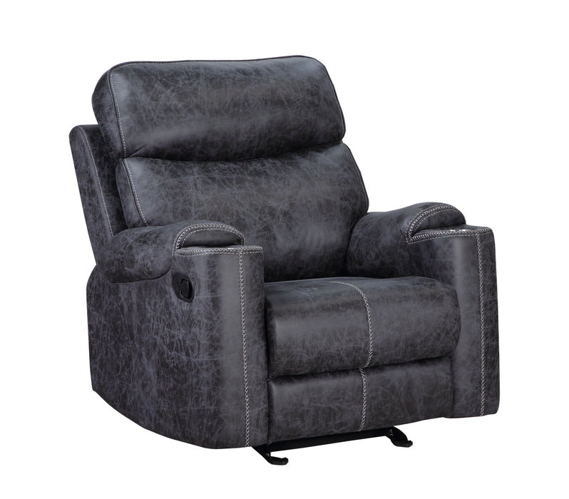 Hirah - Microfiber Manual Recliner Chair With Cupholder Function - Dark Gray