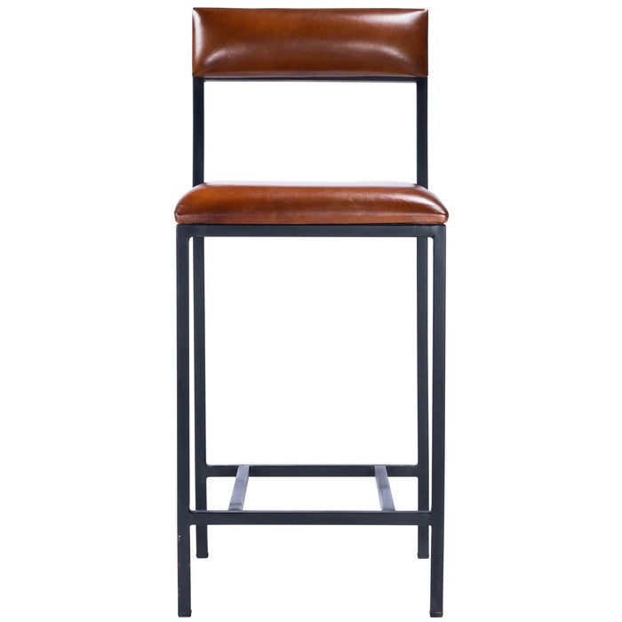 38.25" Iron Bar Chair - Brown / Black