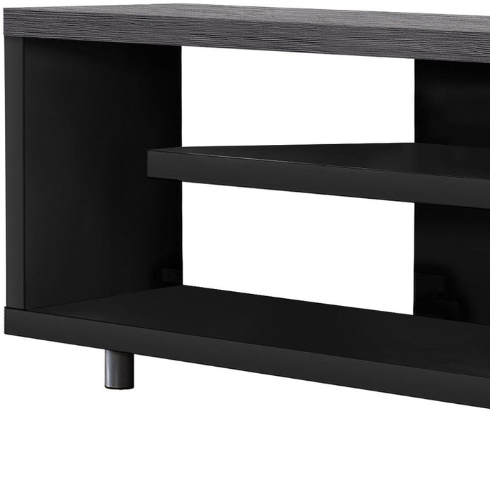 TV Stand Open Shelving - Black / Gray