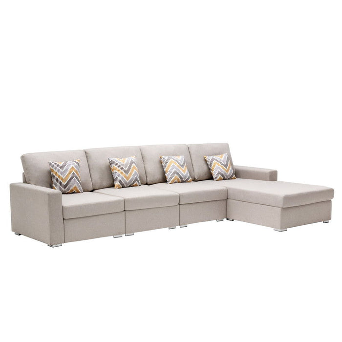 Nolan - 4 Piece Reversible Sectional Sofa Chaise With Interchangeable Legs