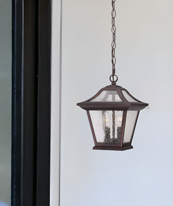 Birdhouse Shape Outdoor Hanging Light - Antique Bronze