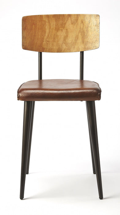 PU Leather Side Chair - Brown