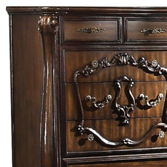 Solid Wood Six Drawer Chest - Brown