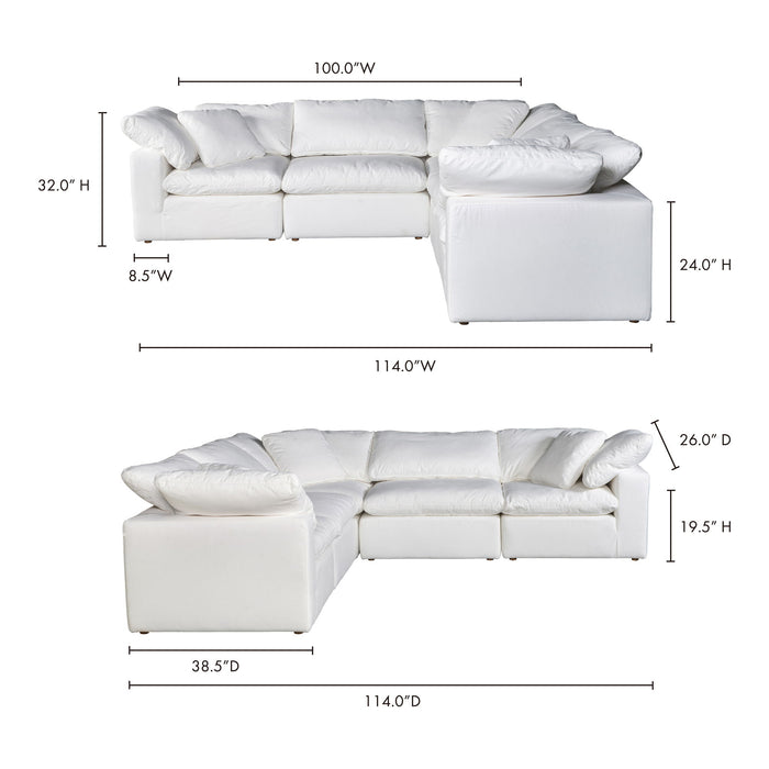 Terra - Condo Classic L Modular Sectional Livesmart Fabric - Cream