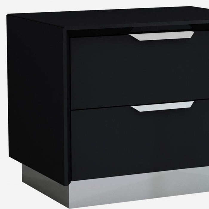 Two Drawers Nightstand - Black / Gray