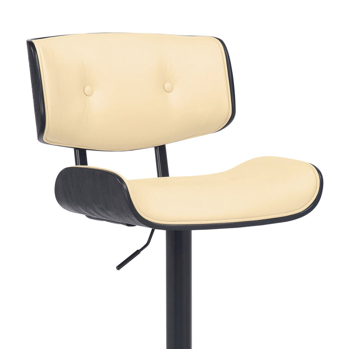 46" Swivel Adjustable Height Bar Chair - Cream / Black