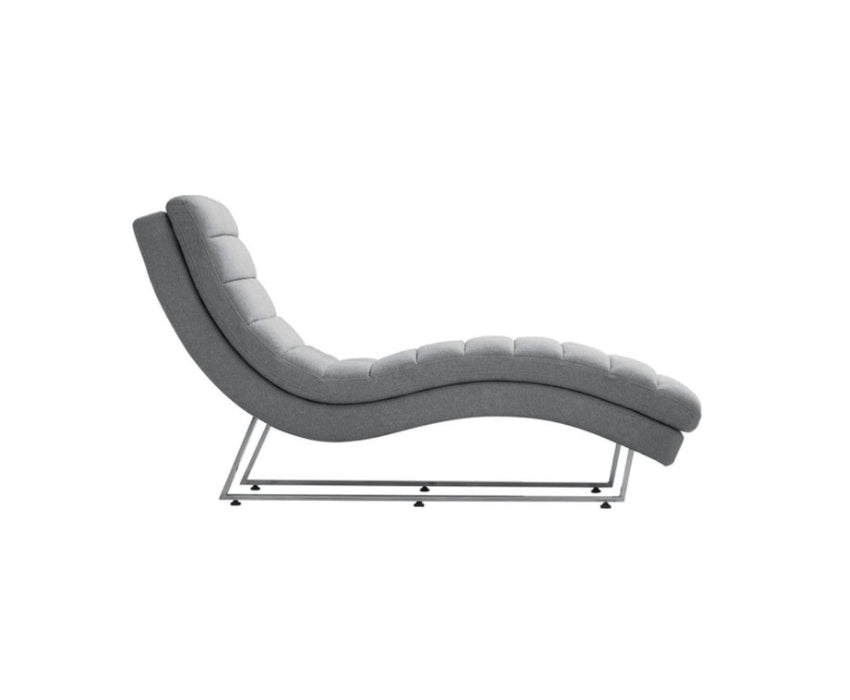 Sofa Chaise With Silver Legs - Gray