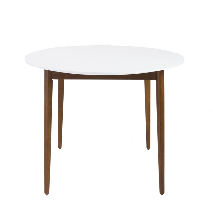 Oval Dining Table - White / Brown