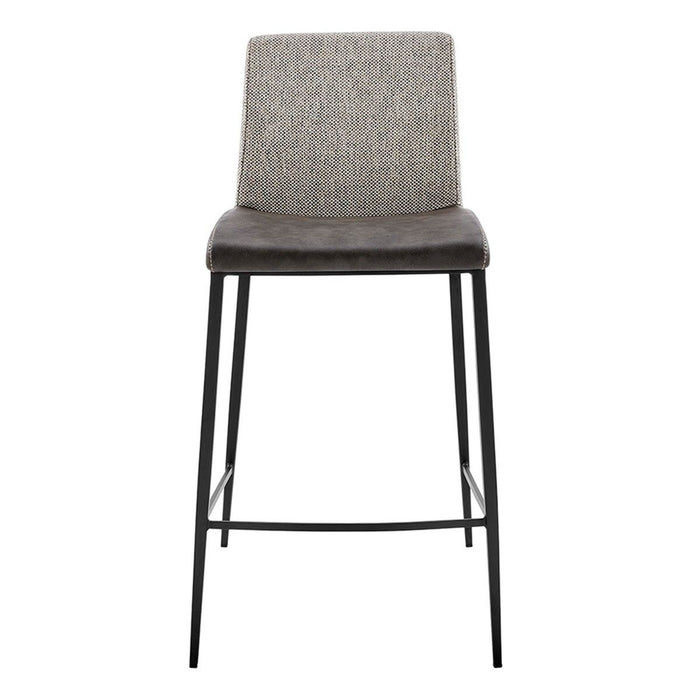 Low Back Counter Height Bar Chairs (Set of 2) - Gray / Black