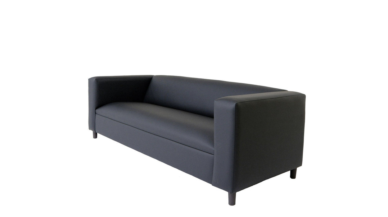 Faux Leather Sofa - Black