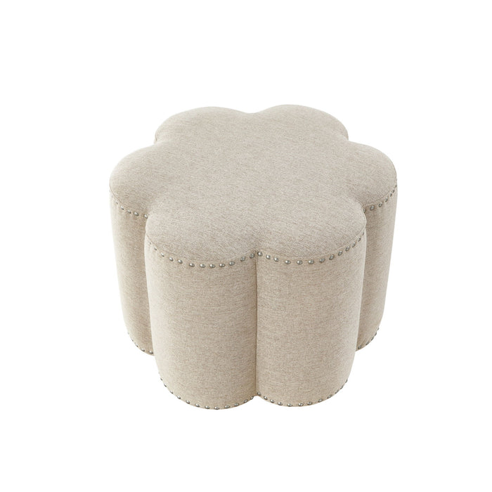 Linen Specialty Ottoman - Beige