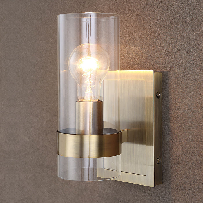 Cardiff - 1 Light Cylinder Sconce - Antique Brass