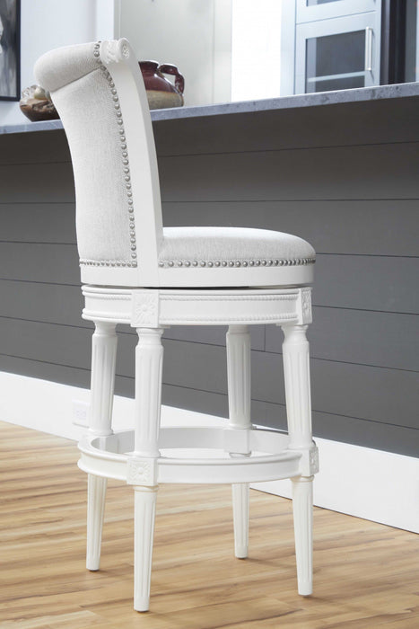 Solid Wood Bar Chair - Light Gray / White