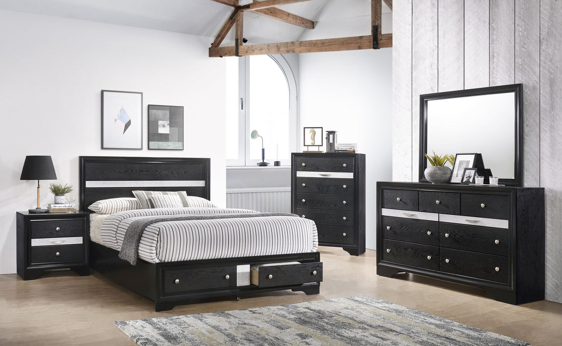 Regata - King Footboard With 2 Drawers - Black